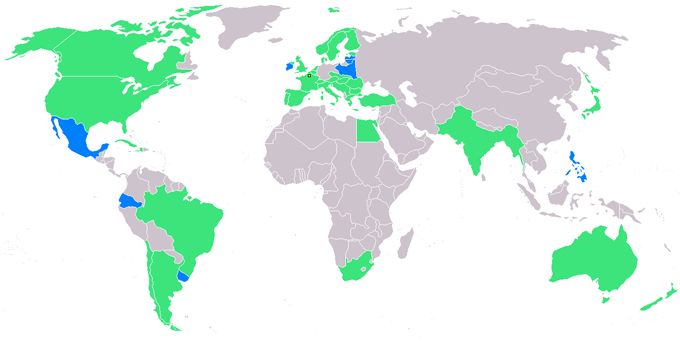 карта стран участнив